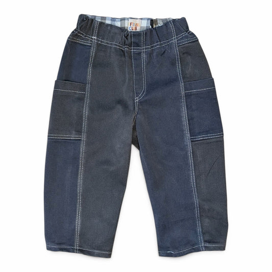 Leftovers Club Cameron Cargo toddler jeans in dark blue and olive green drill