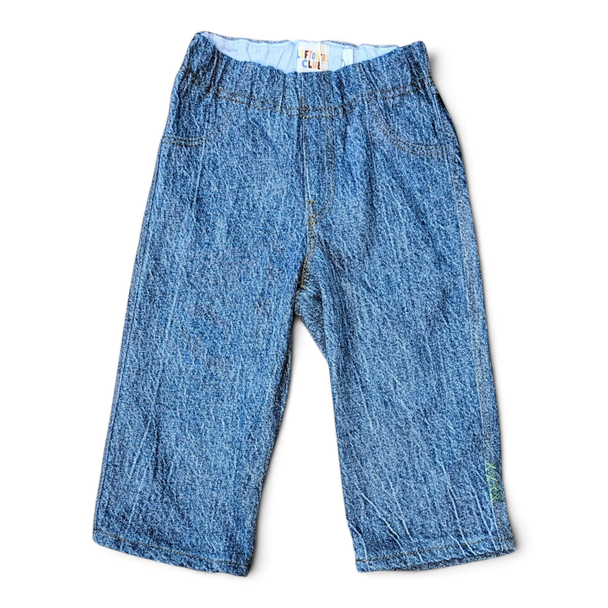 LEFTOVERS CLUB STEVIE STRAIGHT JEANS IN A VINTAGE BLUE WASH 