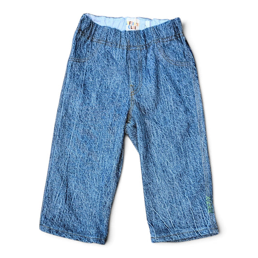 LEFTOVERS CLUB STEVIE STRAIGHT JEANS IN A VINTAGE BLUE WASH 